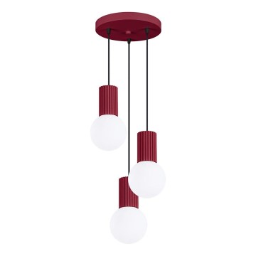 Lampadario a sospensione con filo HALO 3xG9/8W/230V diametro 25 cm rosso