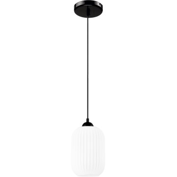 Lampadario a sospensione con filo HARMA 1xE27/15W/230V diametro 14 cm bianco/nero