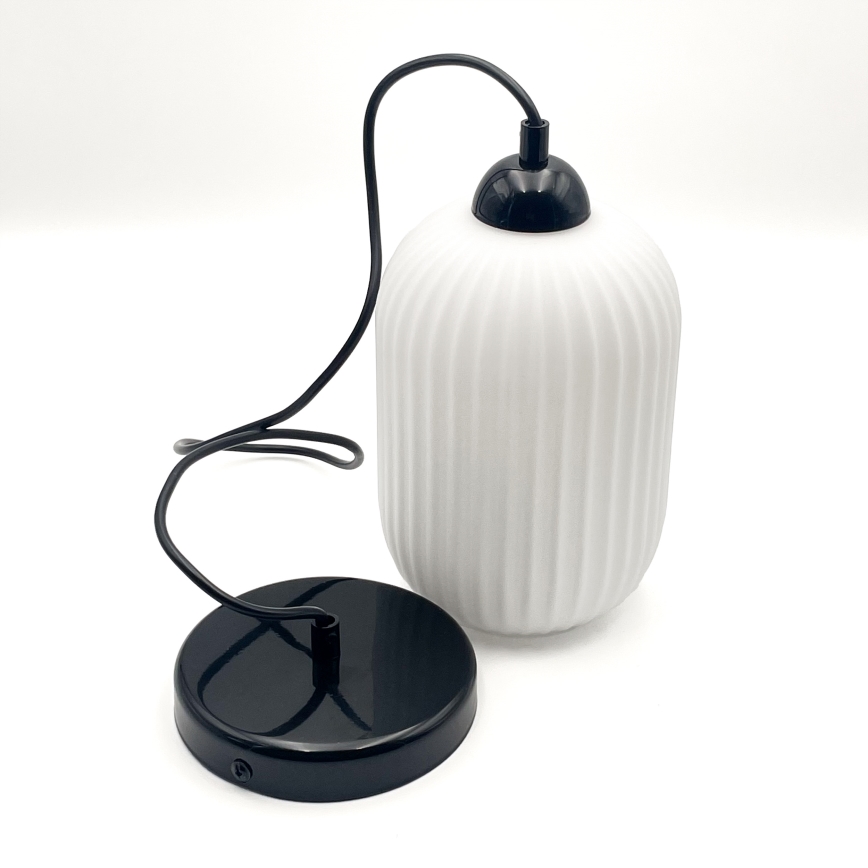 Lampadario a sospensione con filo HARMA 1xE27/15W/230V diametro 14 cm bianco/nero