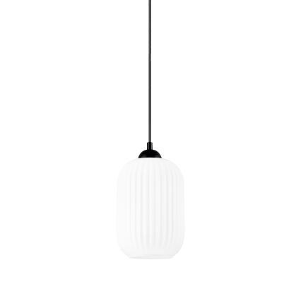 Lampadario a sospensione con filo HARMA 1xE27/15W/230V diametro 14 cm bianco/nero