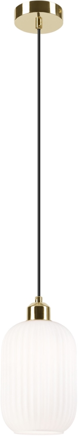 Lampadario a sospensione con filo HARMA 1xE27/15W/230V diametro 14 cm bianco/oro