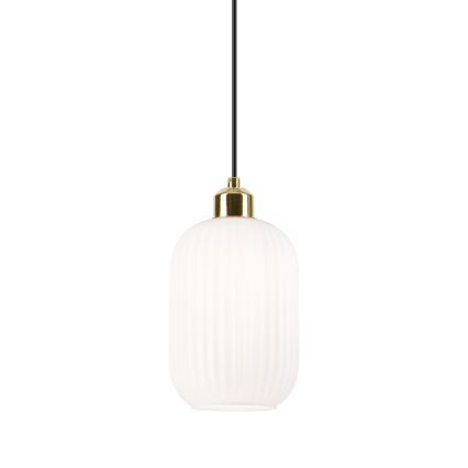 Lampadario a sospensione con filo HARMA 1xE27/15W/230V diametro 14 cm bianco/oro