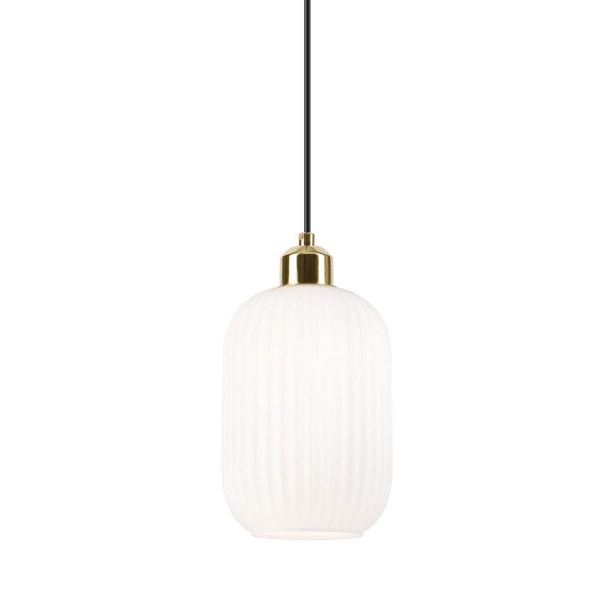Lampadario a sospensione con filo HARMA 1xE27/15W/230V diametro 14 cm bianco/oro