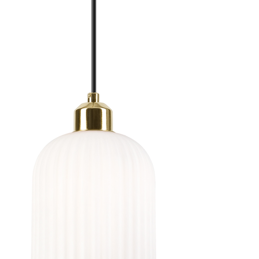 Lampadario a sospensione con filo HARMA 1xE27/15W/230V diametro 14 cm bianco/oro