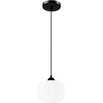Lampadario a sospensione con filo HARMA 1xE27/15W/230V diametro 20 cm bianco/nero