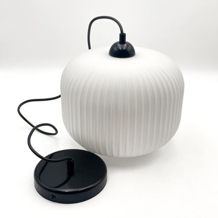 Lampadario a sospensione con filo HARMA 1xE27/15W/230V diametro 20 cm bianco/nero