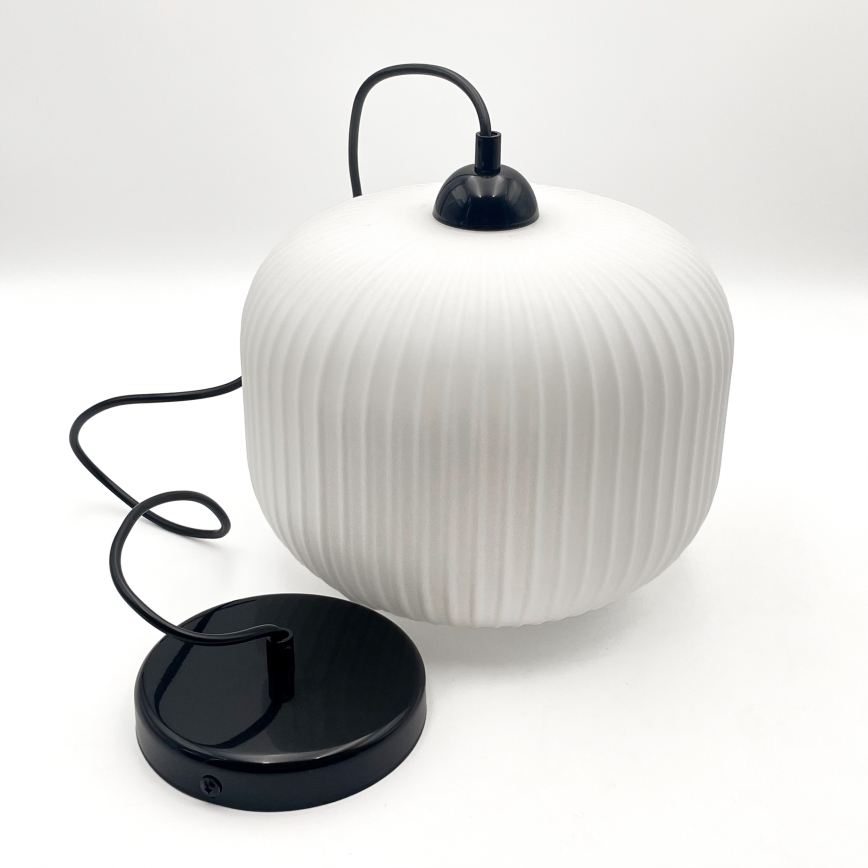 Lampadario a sospensione con filo HARMA 1xE27/15W/230V diametro 20 cm bianco/nero