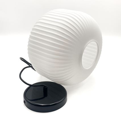 Lampadario a sospensione con filo HARMA 1xE27/15W/230V diametro 20 cm bianco/nero