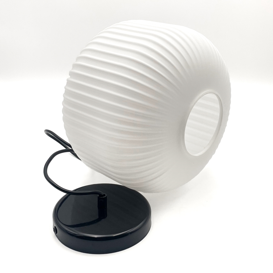 Lampadario a sospensione con filo HARMA 1xE27/15W/230V diametro 20 cm bianco/nero
