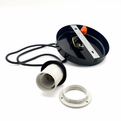 Lampadario a sospensione con filo HARMA 1xE27/15W/230V diametro 20 cm bianco/nero