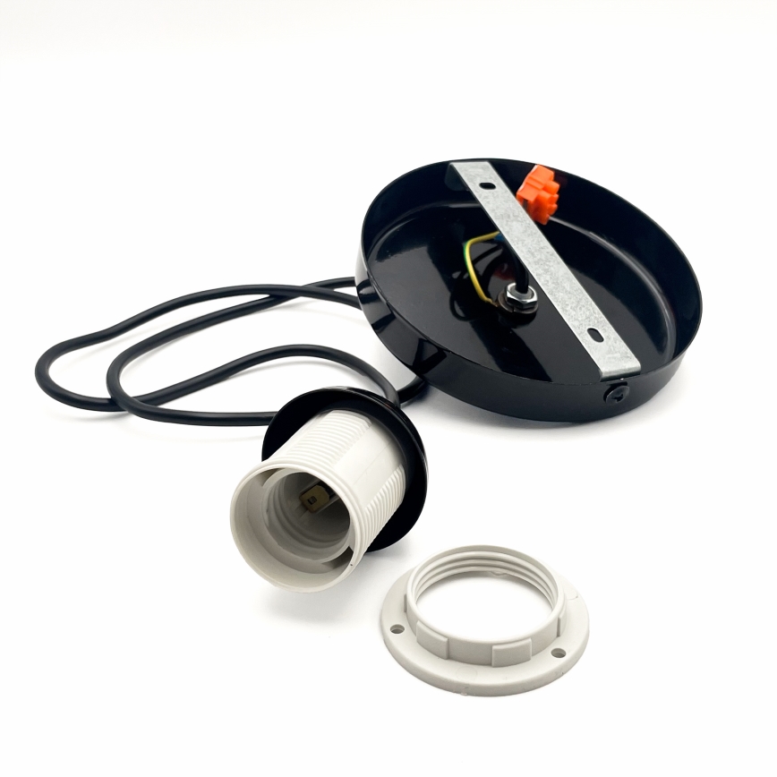 Lampadario a sospensione con filo HARMA 1xE27/15W/230V diametro 20 cm bianco/nero
