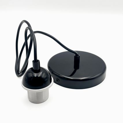 Lampadario a sospensione con filo HARMA 1xE27/15W/230V diametro 20 cm bianco/nero