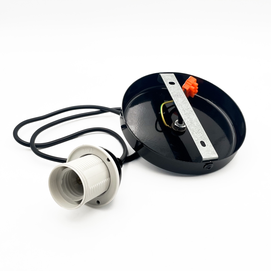 Lampadario a sospensione con filo HARMA 1xE27/15W/230V diametro 20 cm bianco/nero