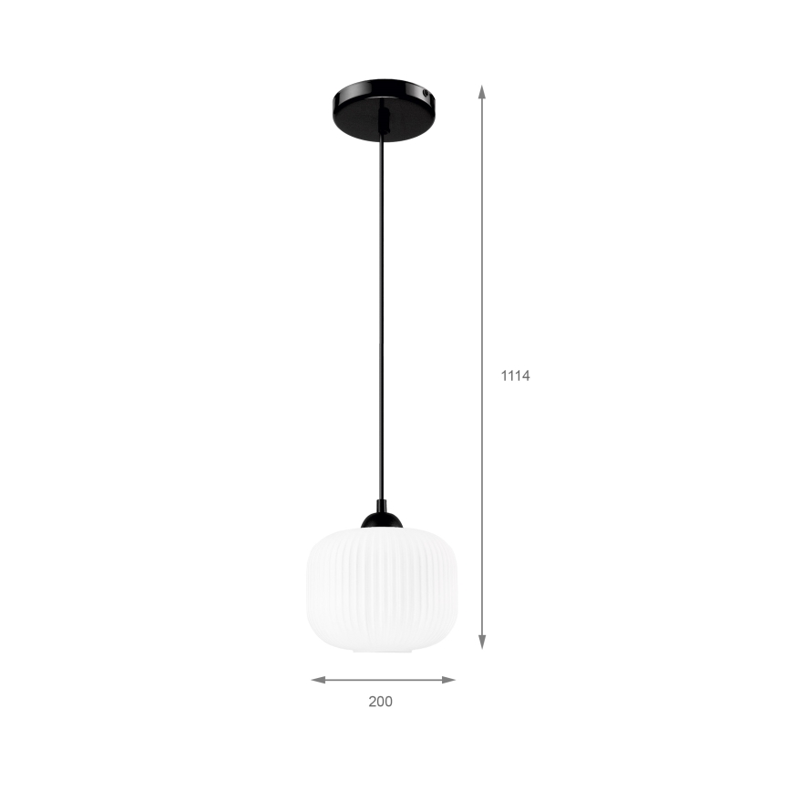 Lampadario a sospensione con filo HARMA 1xE27/15W/230V diametro 20 cm bianco/nero
