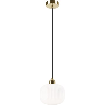 Lampadario a sospensione con filo HARMA 1xE27/15W/230V diametro 20 cm bianco/oro