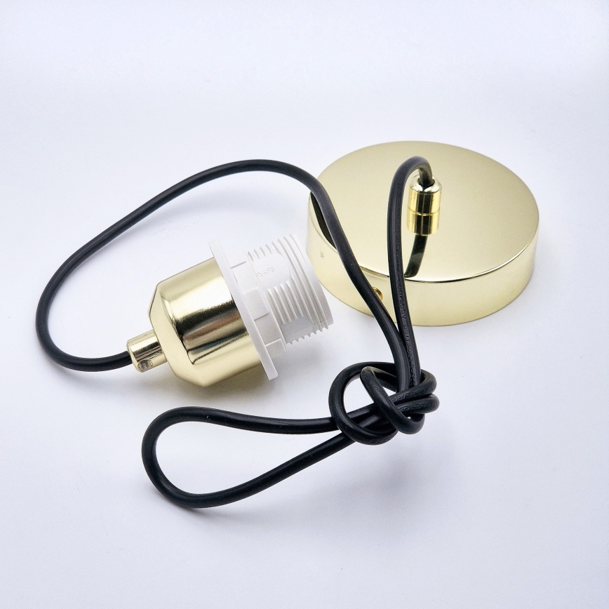 Lampadario a sospensione con filo HARMA 1xE27/15W/230V diametro 20 cm bianco/oro