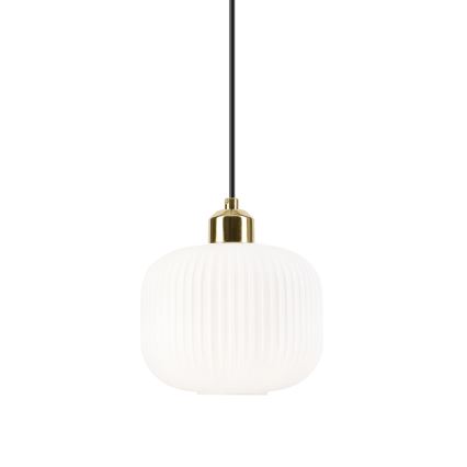 Lampadario a sospensione con filo HARMA 1xE27/15W/230V diametro 20 cm bianco/oro