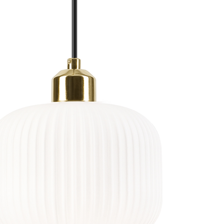 Lampadario a sospensione con filo HARMA 1xE27/15W/230V diametro 20 cm bianco/oro