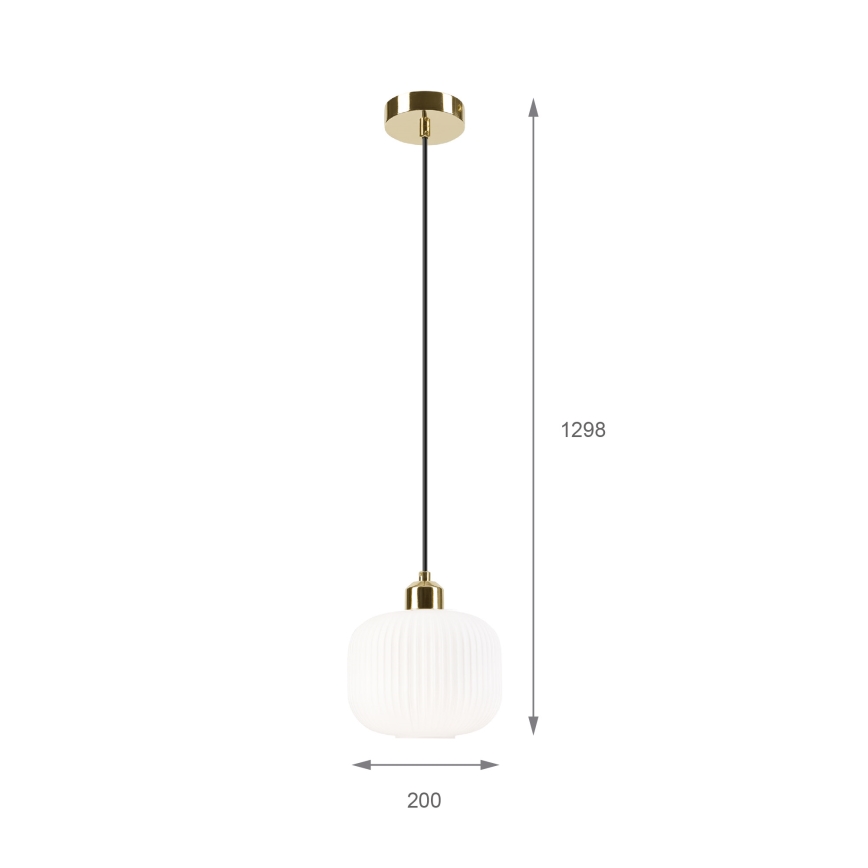 Lampadario a sospensione con filo HARMA 1xE27/15W/230V diametro 20 cm bianco/oro