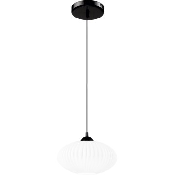 Lampadario a sospensione con filo HARMA 1xE27/15W/230V diametro 25 cm bianco/nero