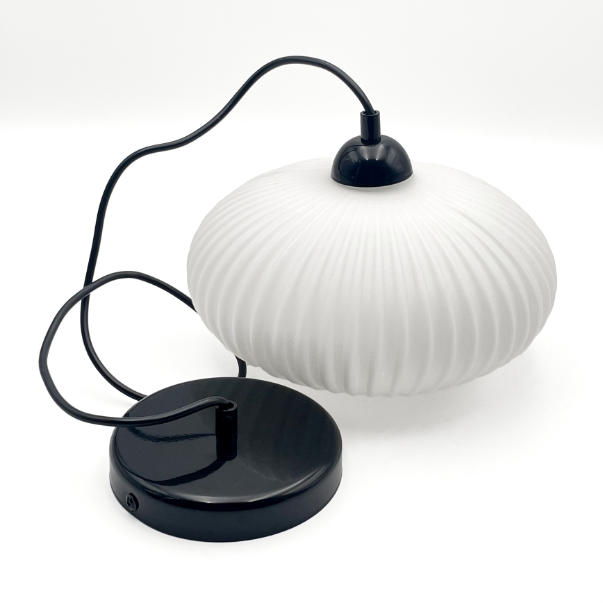 Lampadario a sospensione con filo HARMA 1xE27/15W/230V diametro 25 cm bianco/nero