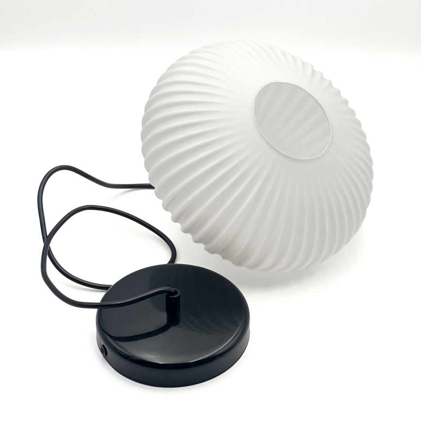 Lampadario a sospensione con filo HARMA 1xE27/15W/230V diametro 25 cm bianco/nero