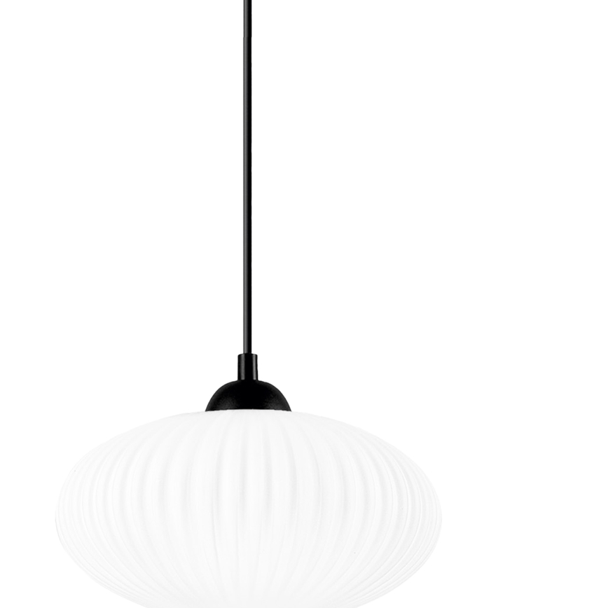 Lampadario a sospensione con filo HARMA 1xE27/15W/230V diametro 25 cm bianco/nero