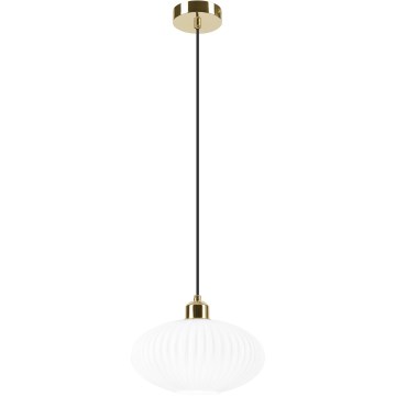 Lampadario a sospensione con filo HARMA 1xE27/15W/230V diametro 25 cm bianco/oro