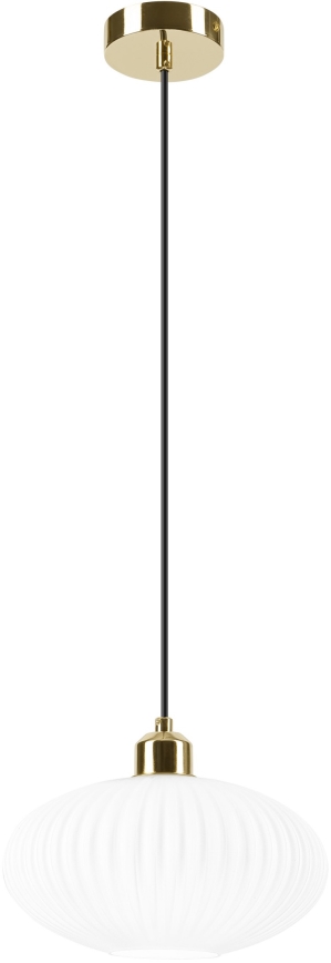 Lampadario a sospensione con filo HARMA 1xE27/15W/230V diametro 25 cm bianco/oro