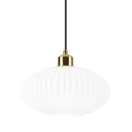 Lampadario a sospensione con filo HARMA 1xE27/15W/230V diametro 25 cm bianco/oro