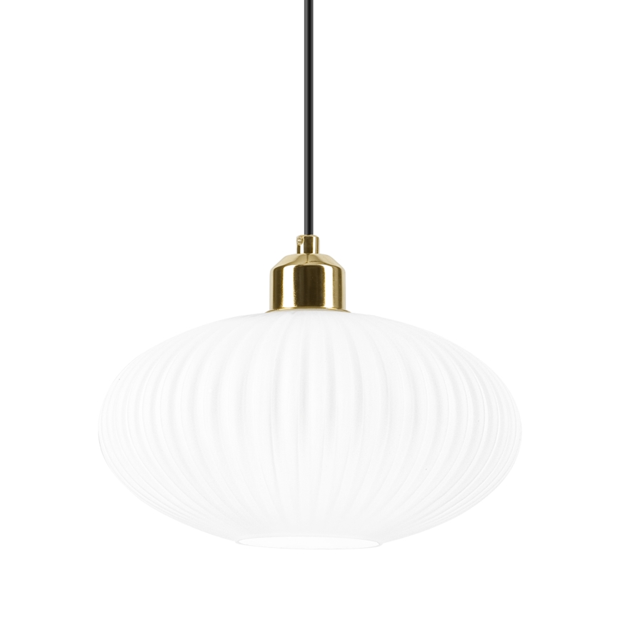 Lampadario a sospensione con filo HARMA 1xE27/15W/230V diametro 25 cm bianco/oro