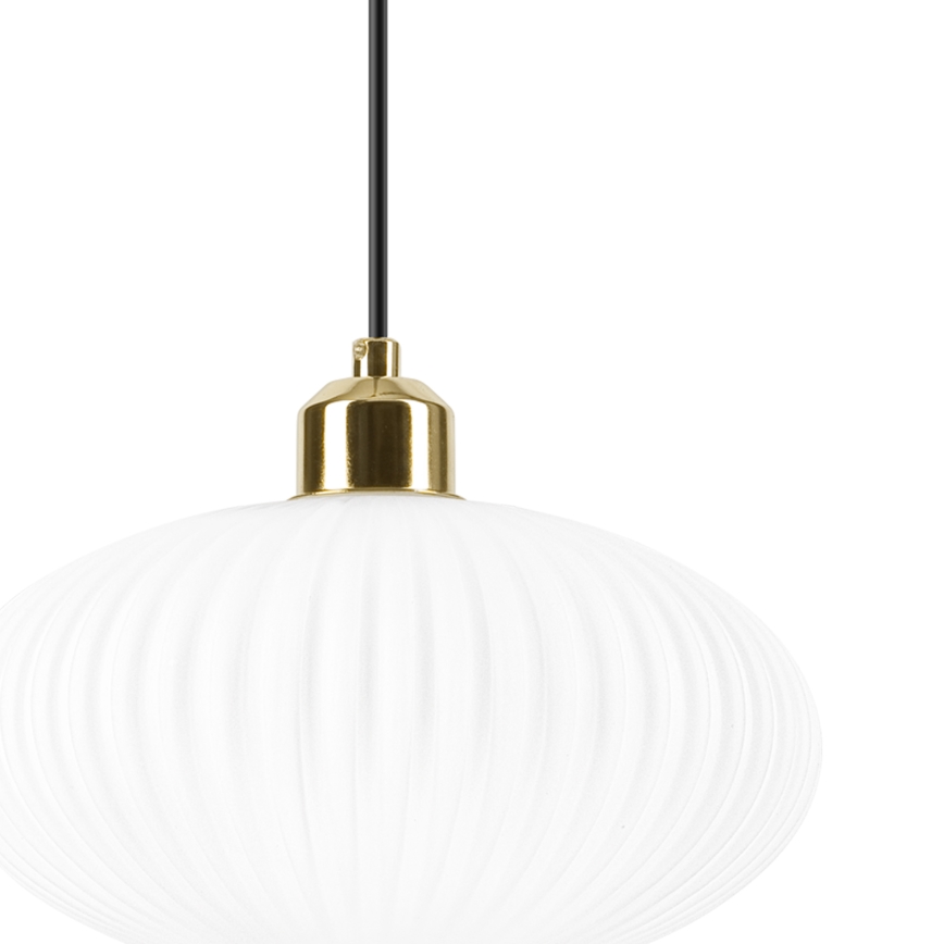 Lampadario a sospensione con filo HARMA 1xE27/15W/230V diametro 25 cm bianco/oro