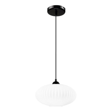 Lampadario a sospensione con filo HARMA 1xE27/15W/230V diametro 30 cm bianco/nero