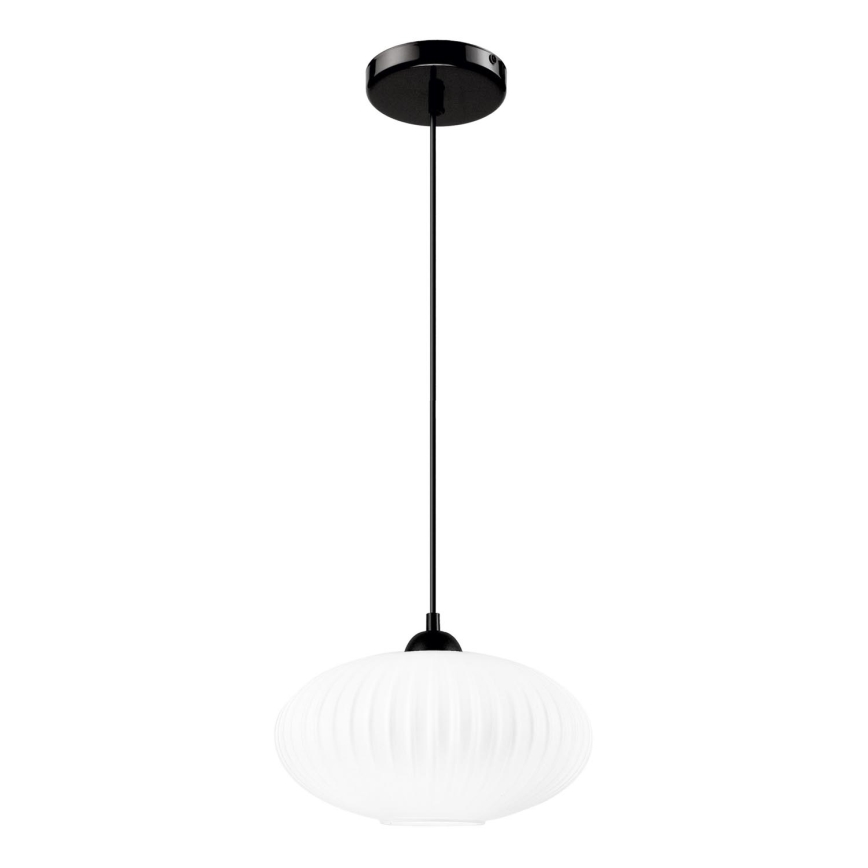 Lampadario a sospensione con filo HARMA 1xE27/15W/230V diametro 30 cm bianco/nero