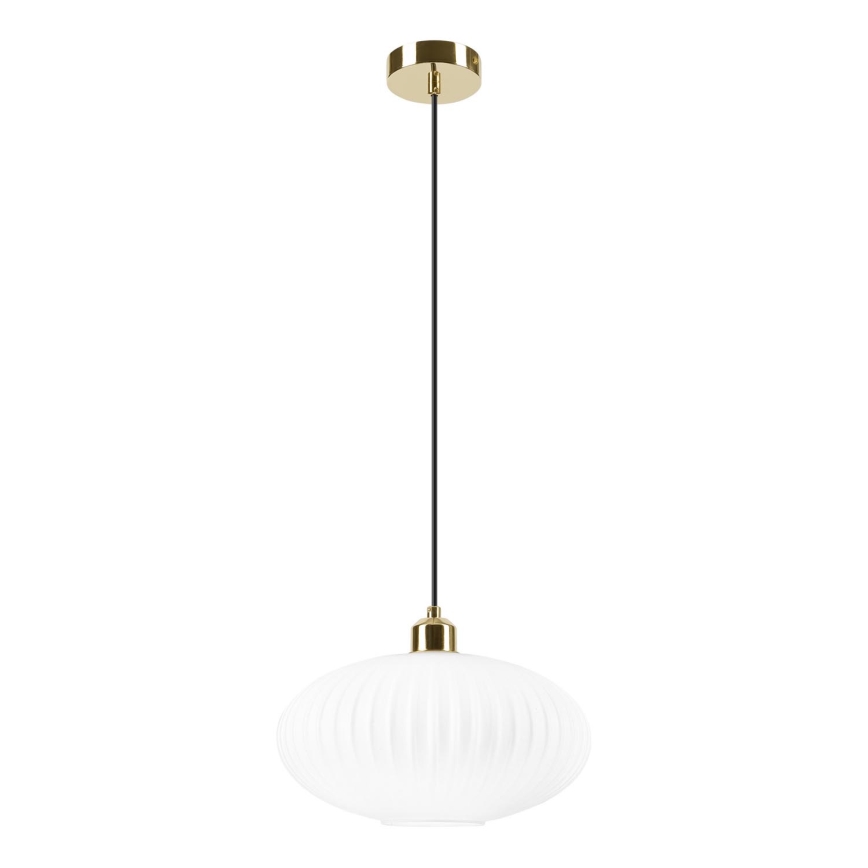 Lampadario a sospensione con filo HARMA 1xE27/15W/230V diametro 30 cm bianco/oro