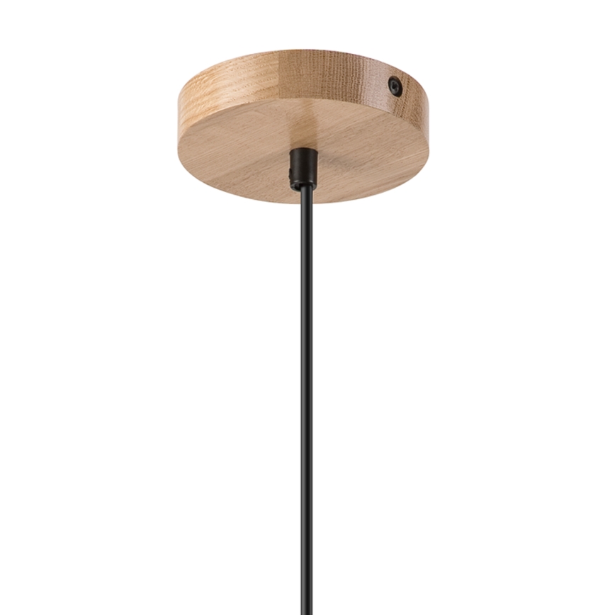 Lampadario a sospensione con filo HARMONY 1xE27/15W/230V diametro 20 cm bianco/quercia