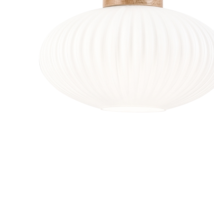Lampadario a sospensione con filo HARMONY 1xE27/15W/230V diametro 25 cm bianco/quercia