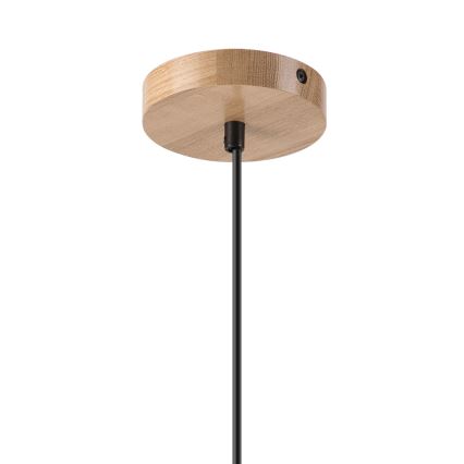 Lampadario a sospensione con filo HARMONY 1xE27/15W/230V diametro 25 cm bianco/quercia