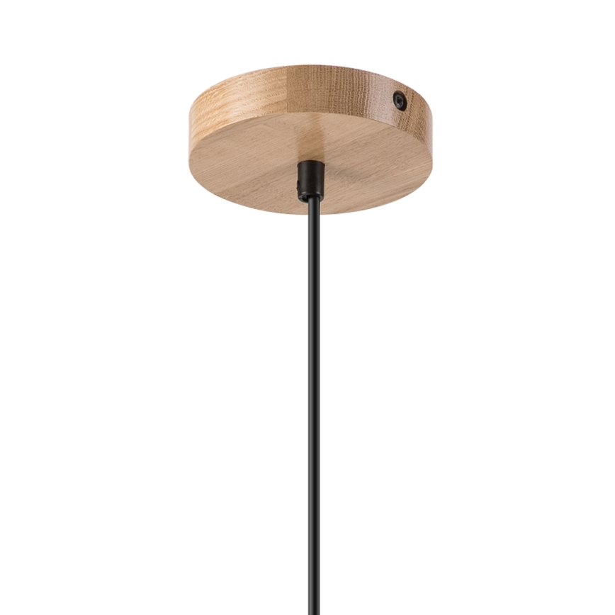 Lampadario a sospensione con filo HARMONY 1xE27/15W/230V diametro 25 cm bianco/quercia