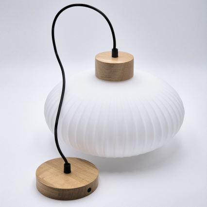 Lampadario a sospensione con filo HARMONY 1xE27/15W/230V diametro 30 cm bianco/quercia