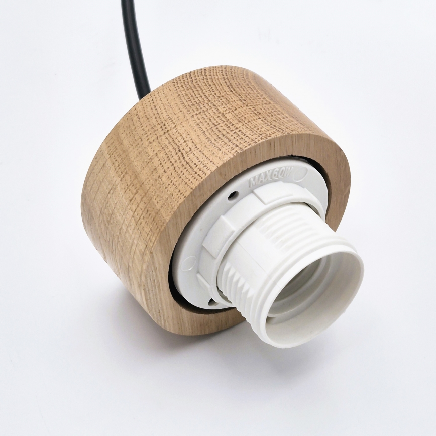 Lampadario a sospensione con filo HARMONY 1xE27/15W/230V diametro 30 cm bianco/quercia