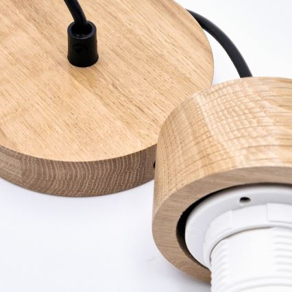 Lampadario a sospensione con filo HARMONY 1xE27/15W/230V diametro 30 cm bianco/quercia