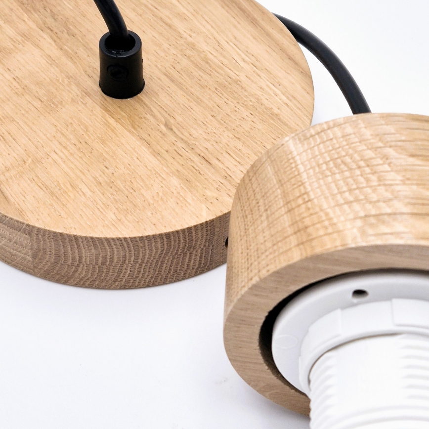 Lampadario a sospensione con filo HARMONY 1xE27/15W/230V diametro 30 cm bianco/quercia