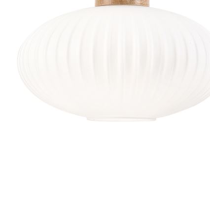 Lampadario a sospensione con filo HARMONY 1xE27/15W/230V diametro 30 cm bianco/quercia