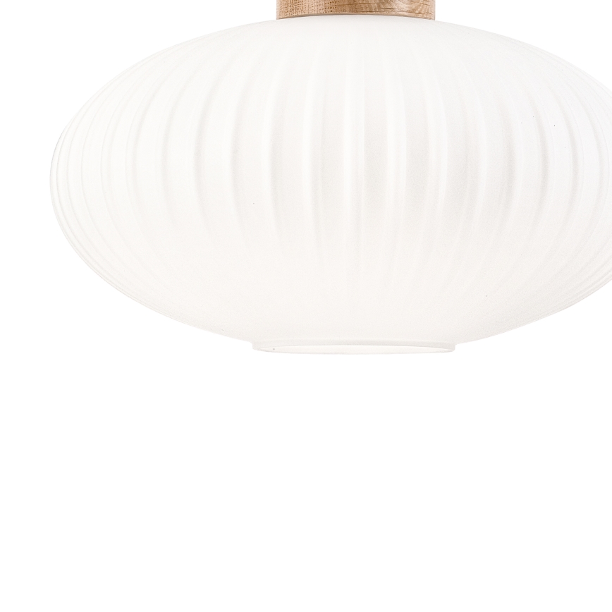 Lampadario a sospensione con filo HARMONY 1xE27/15W/230V diametro 30 cm bianco/quercia