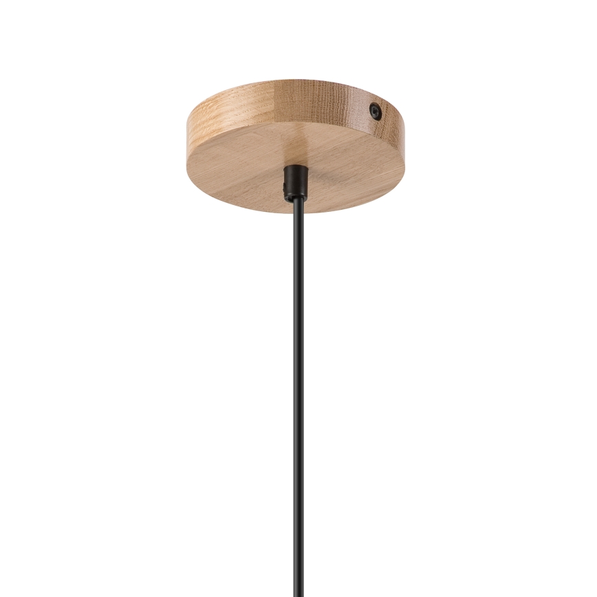 Lampadario a sospensione con filo HARMONY 1xE27/15W/230V diametro 30 cm bianco/quercia