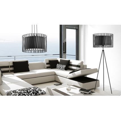 Lampadario a sospensione con filo HARMONY BLACK 1xE27/60W/230V