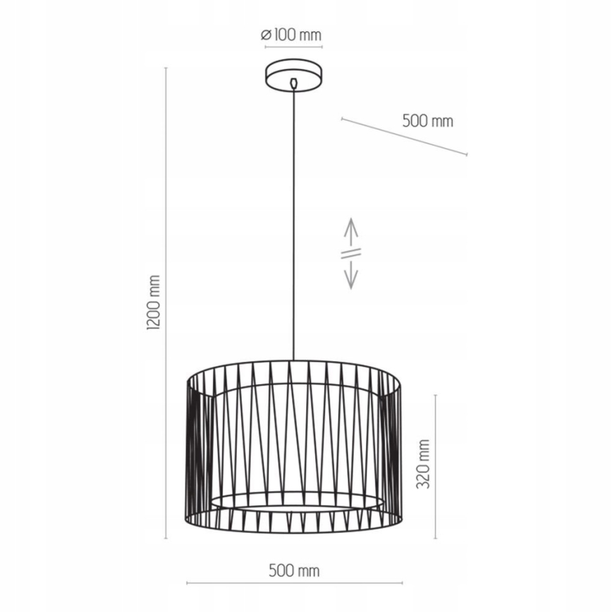 Lampadario a sospensione con filo HARMONY BLACK 3xE27/60W/230V