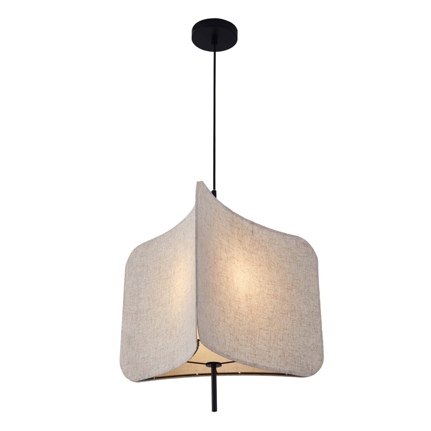 Lampadario a sospensione con filo HAVANA 1xE27/20W/230V diametro 50 cm beige