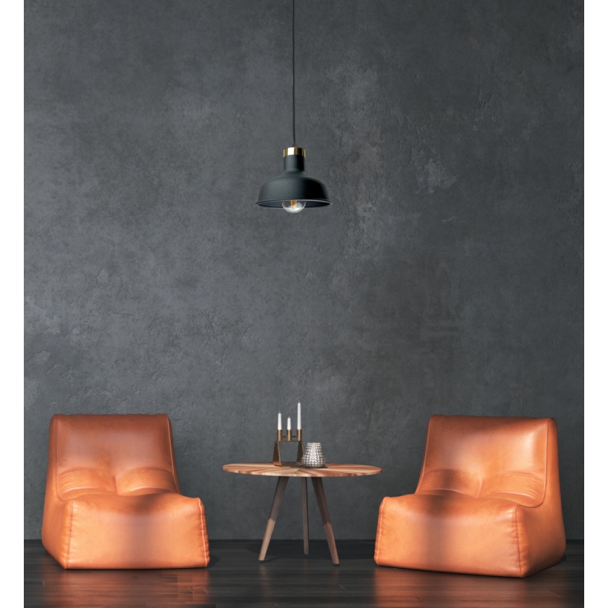 Lampadario a sospensione con filo HEBE 1xE27/60W/230V nero
